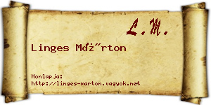 Linges Márton névjegykártya
